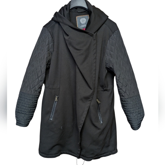 Vince Camuto Hooded Black Quilted Sleeve Jacket Size XL - Picture 9 of 9